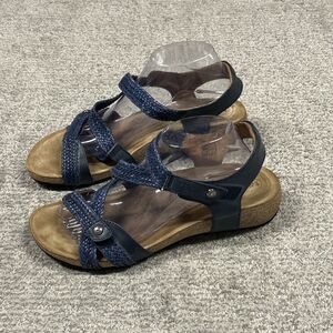 Taos Trulie Sandals Womens 11 11.5 EU 42 Blue Adjustable Leather Strappy